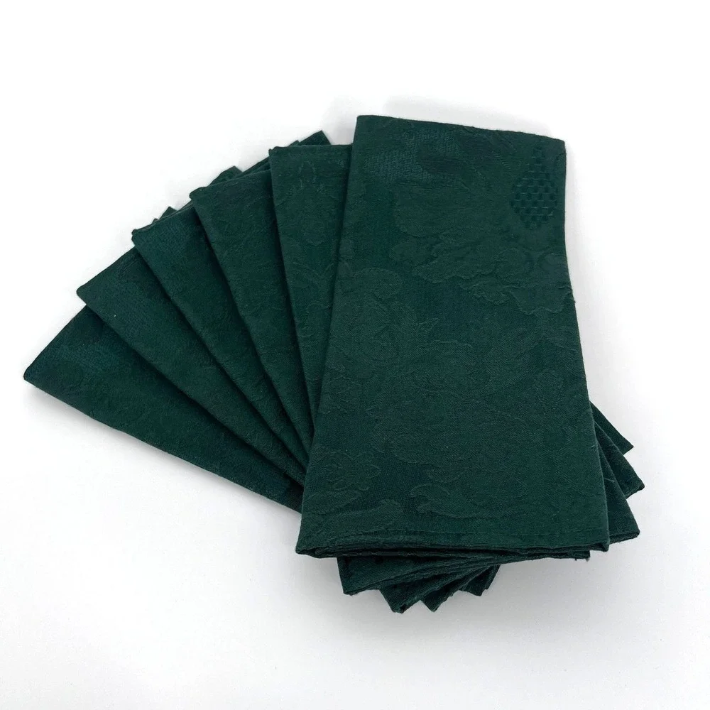 Wedgwood England Napkins Set of 6 Brighton Moon Green Floral Elegant Table Decor